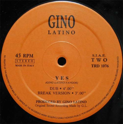 Gino Latino - Yes | Time Records (TRD 1076) - 2