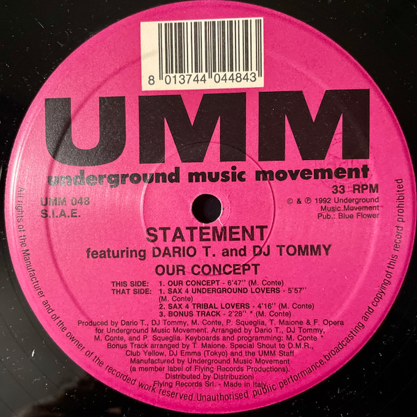 Statement Featuring Dario T. And DJ Tommy - Our Concept | UMM (UMM 048)