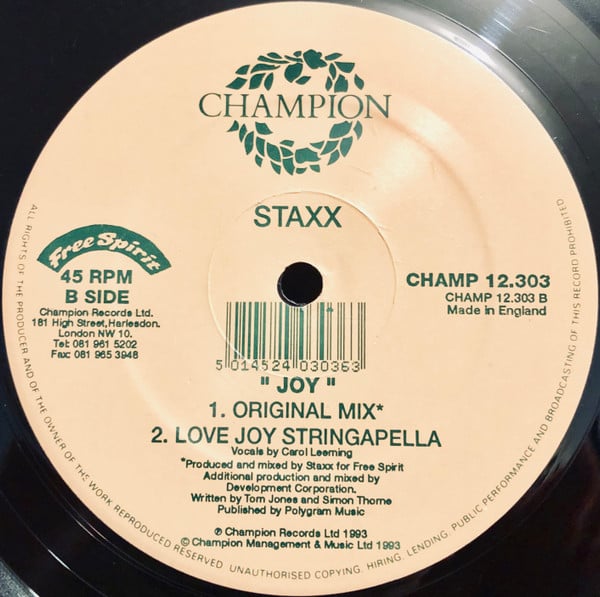 Staxx - Joy | Champion (CHAMP 12.303) - 4