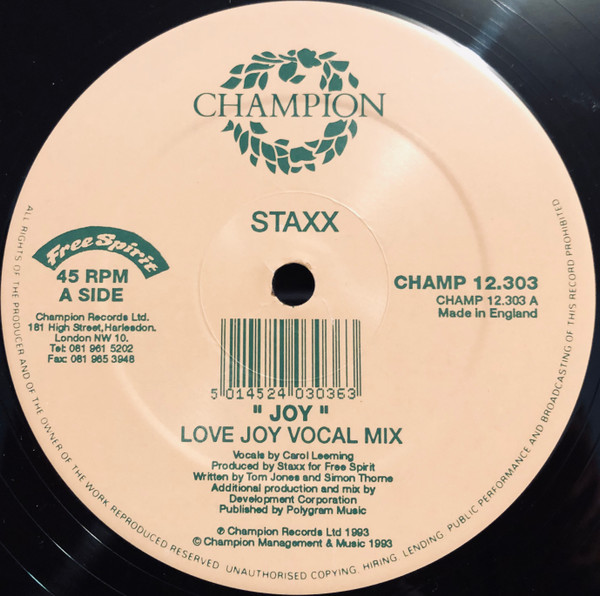 Staxx - Joy | Champion (CHAMP 12.303) - 3