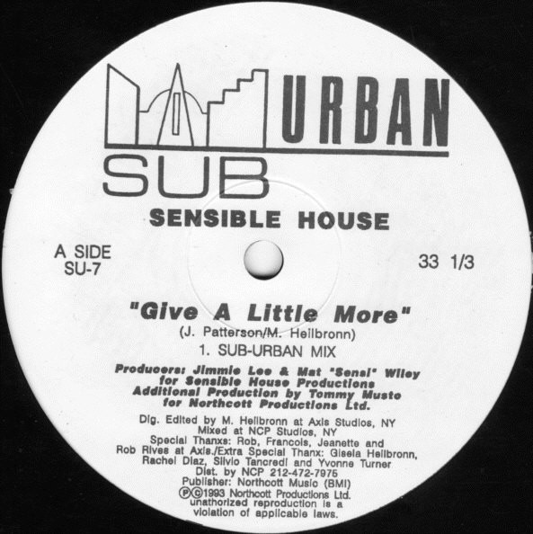 Sensible House - Give A Little More | Sub-Urban (SU-7) - main