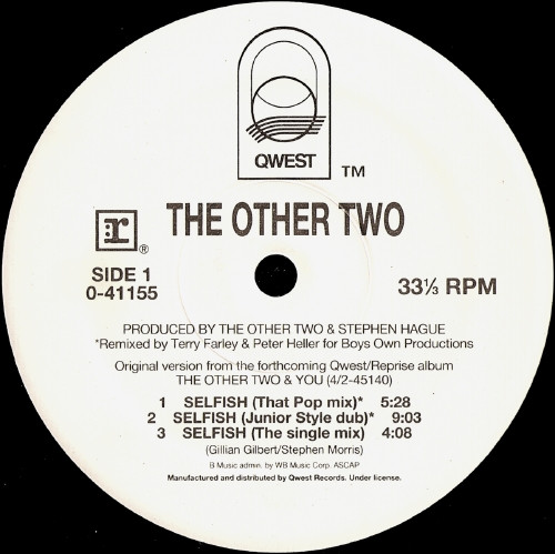 The Other Two - Selfish | Qwest Records (0-41155) - 2