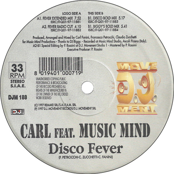 Carl Feat. Music Mind - Disco Fever | DJ Movement (DJM 188) - 3
