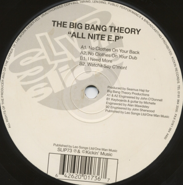 The Big Bang Theory - All Nite E.P. | Slip 'n' Slide (SLIP 73) - main
