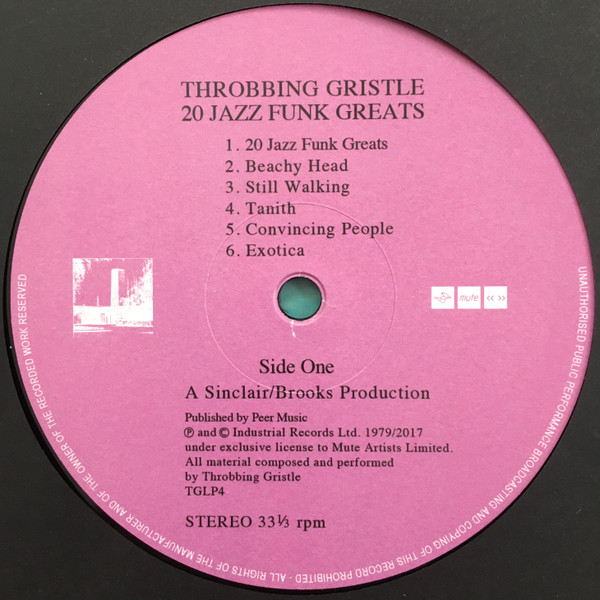 Throbbing Gristle - 20 Jazz Funk Greats | Mute (TGLP4) - 3 Throbbing Gristle - 20 Jazz Funk Greats | Mute (TGLP4) - 3