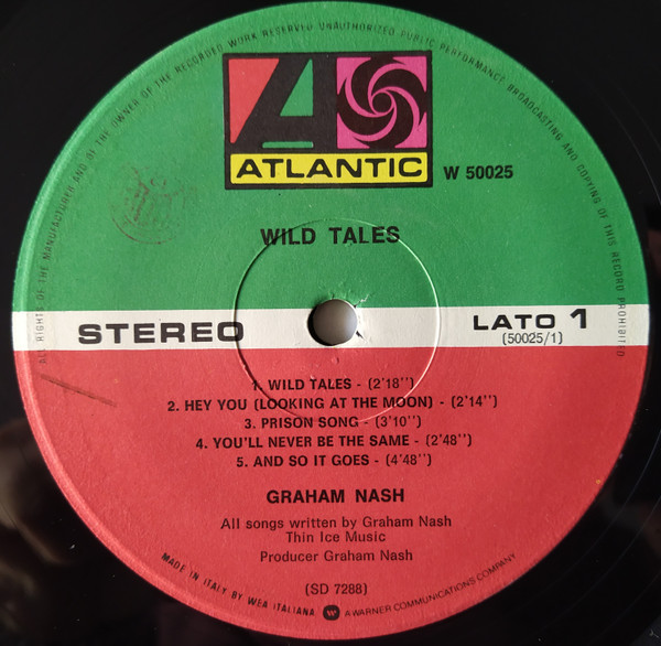 Graham Nash - Wild Tales | Atlantic (W 50025) - 4