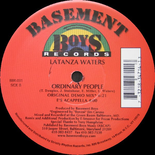 Latanza Waters - Ordinary People | Basement Boys Records (BBR-031) - 2