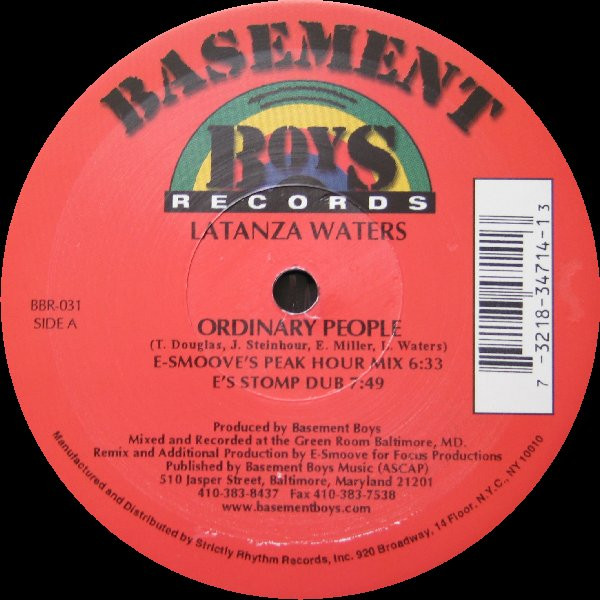 Latanza Waters - Ordinary People | Basement Boys Records (BBR-031)
