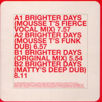 Big Moses Featuring Kenny Bobian - Brighter Days | S3 (S3 665441 6) - 2
