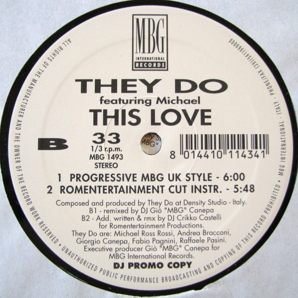 They Do Featuring Michael - This Love | MBG International Records (MBG 1493) - 3