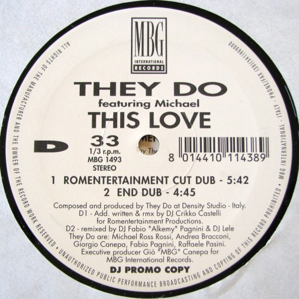 They Do Featuring Michael - This Love | MBG International Records (MBG 1493) - 5