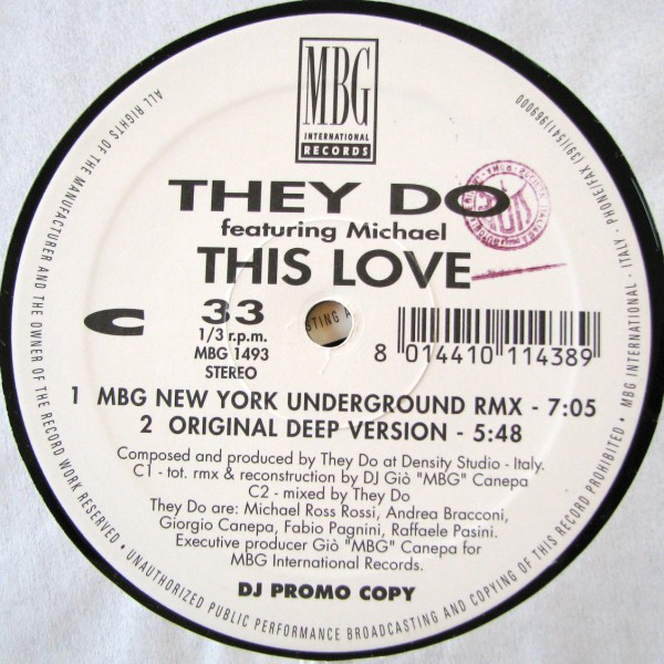 They Do Featuring Michael - This Love | MBG International Records (MBG 1493) - 4