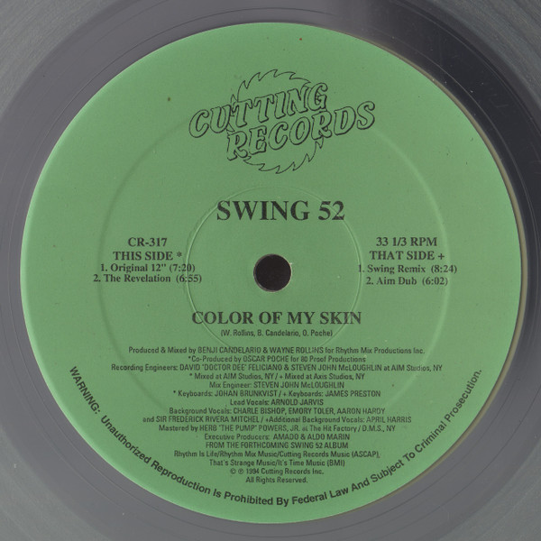Swing 52 - Color Of My Skin | Cutting Records (CR-317) - 4