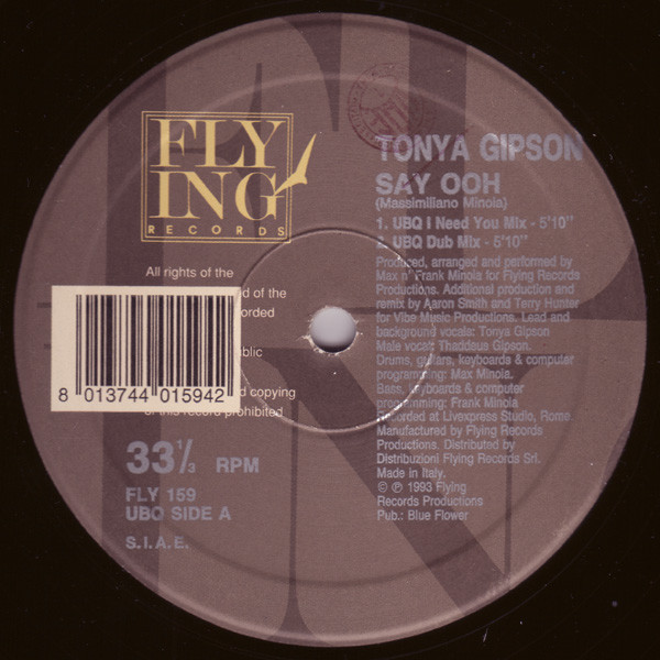 Tonya Gipson - Say Ooh | Flying Records (FLY 159) - main