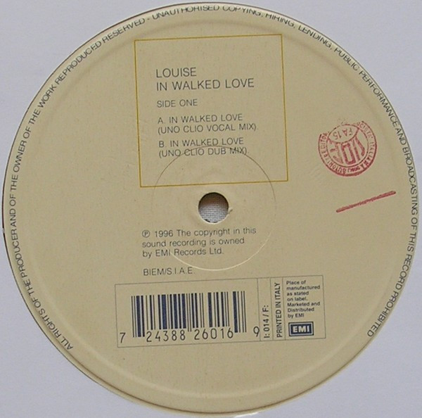 Louise - In Walked Love | EMI (7243 8 826016 9) - main Louise - In Walked Love | EMI (7243 8 826016 9) - main
