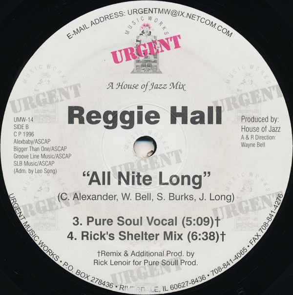 Reggie Hall - All Nite Long | Urgent Music Works (UMW-14) - 2