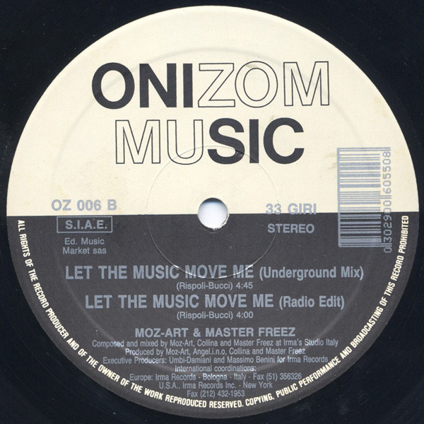 Moz-Art & Master Freez - Let The Music Move Me | Onizom Music (OZ 006) - 4