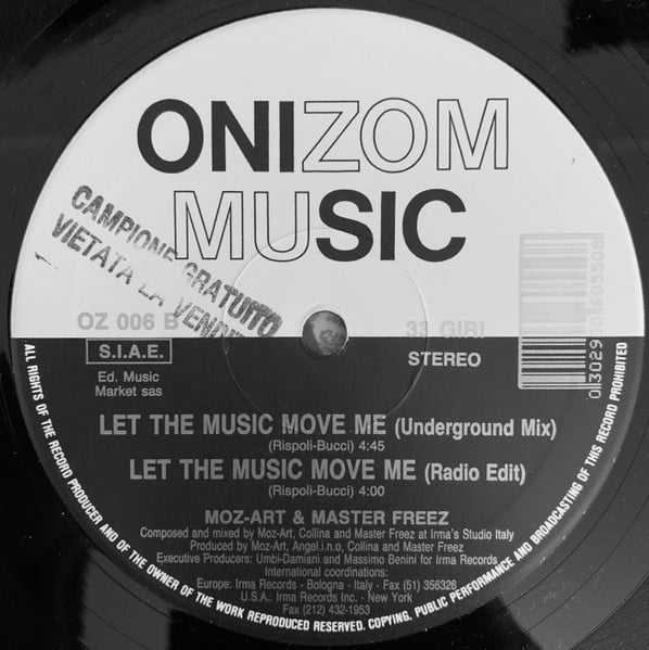 Moz-Art & Master Freez - Let The Music Move Me | Onizom Music (OZ 006) - 6