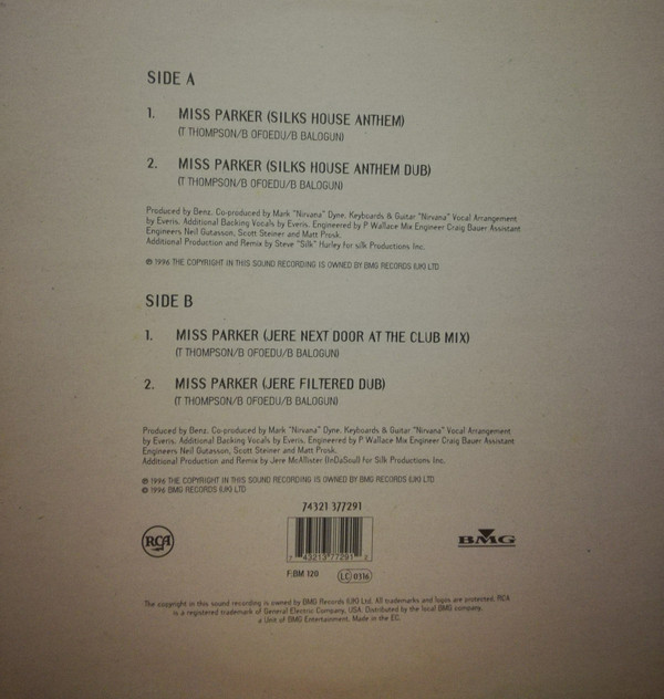 Benz - Miss Parker | RCA (74321 377291) - 2