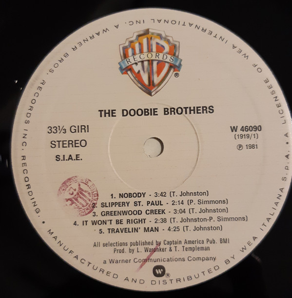 The Doobie Brothers - The Doobie Brothers | Warner Bros. Records (W 46090) - 2
