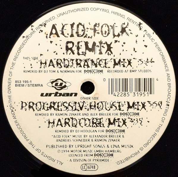 Perplexer - Acid Folk (Remix) | Urban (853 195-1)