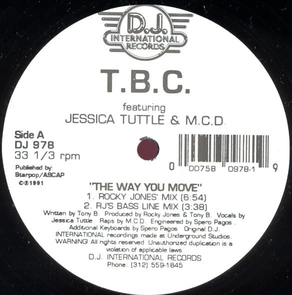 T.B.C. Featuring Jessica Tuttle & M.C.D. - The Way You Move | D.J. International Records (DJ 978)