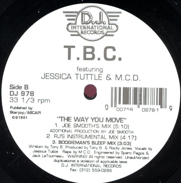 T.B.C. Featuring Jessica Tuttle & M.C.D. - The Way You Move | D.J. International Records (DJ 978) - 2 T.B.C. Featuring Jessica Tuttle & M.C.D. - The Way You Move | D.J. International Records (DJ 978) - 2