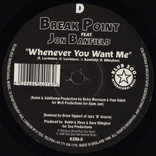 Break Point Feat. Jon Banfield - Whenever You Want Me | Klub Zoo International Music (KZR6) - 6
