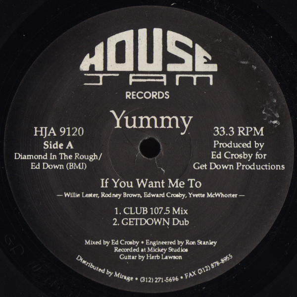 Yummy - If You Want Me To | House Jam Records (HJA 9120) - main