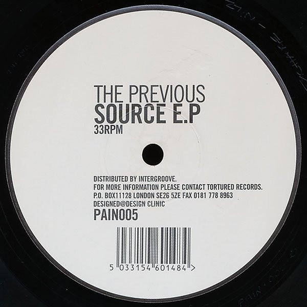 The Previous - Source E.P | Tortured Records (PAIN005)