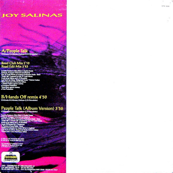 Joy Salinas - People Talk | One Thousand Records (OTR 008) - 2
