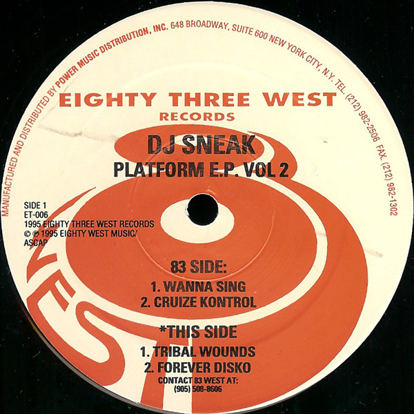 DJ Sneak - Platform E.P. Vol 2 | 83 West Records (ET-006) - main