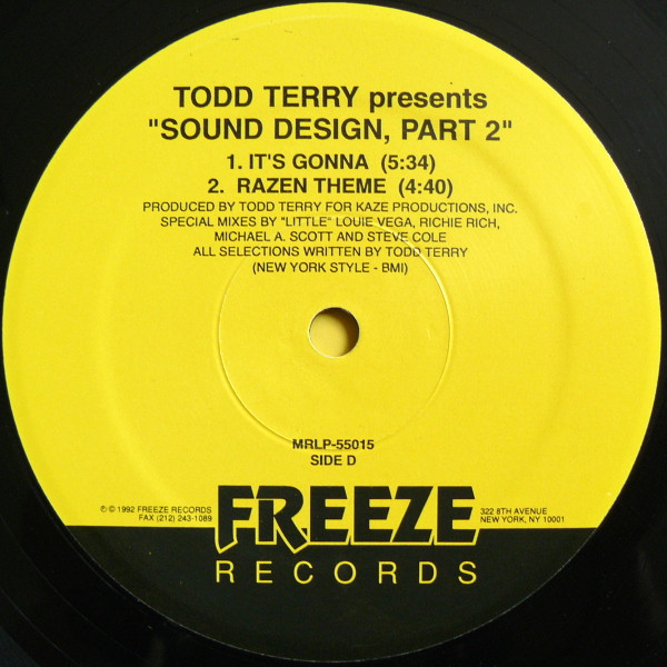 Todd Terry Presents Sound Design - Sound Design Part II | Freeze Records (MRLP-55015) - 5