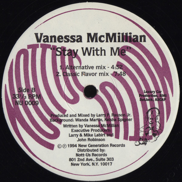 Vanessa McMillian - Stay With Me | Nott-Us Records (NU 0009) - 2