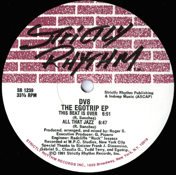 DV8 - The Egotrip EP | Strictly Rhythm (SR 1239)