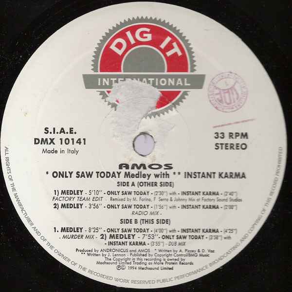 Only Saw Today Medley With Instant Karma