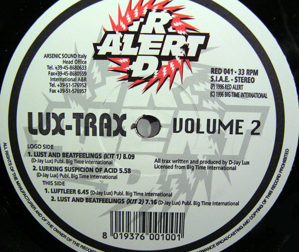 Lux-Trax - Volume 2 | Red Alert (RED 041)