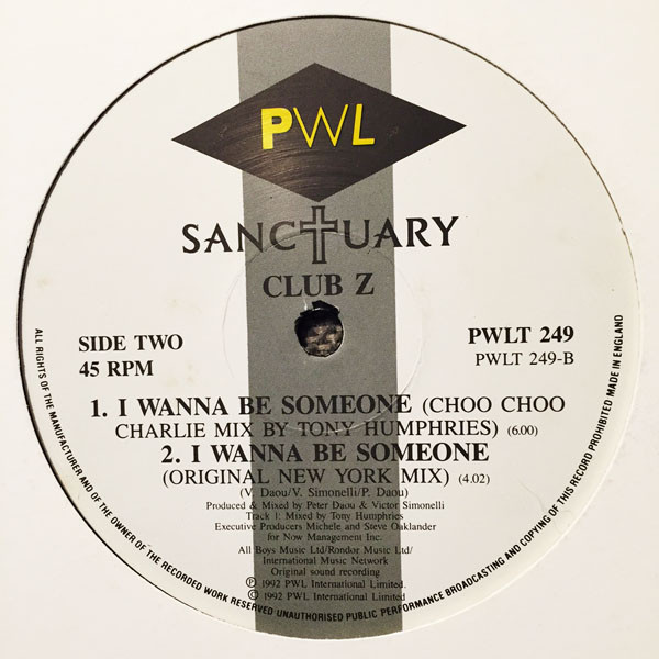 Club Z - I Wanna Be Someone | PWL Sanctuary (PWLT 249) - 4
