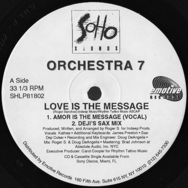 Orchestra 7 - Love Is The Message | Soho Sounds (SHLP81802) - main
