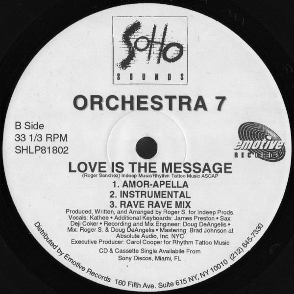 Orchestra 7 - Love Is The Message | Soho Sounds (SHLP81802) - 2