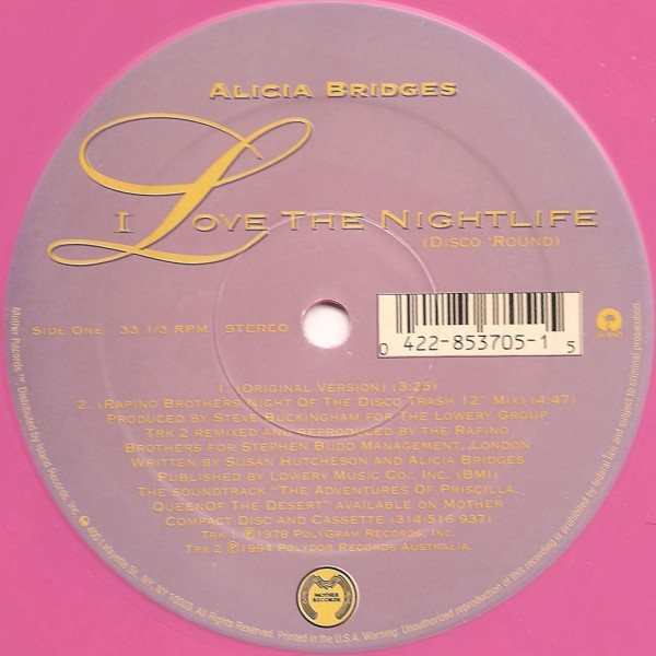 Alicia Bridges - I Love The Nightlife (Disco 'Round) | Mother Records (422 853-705-1)