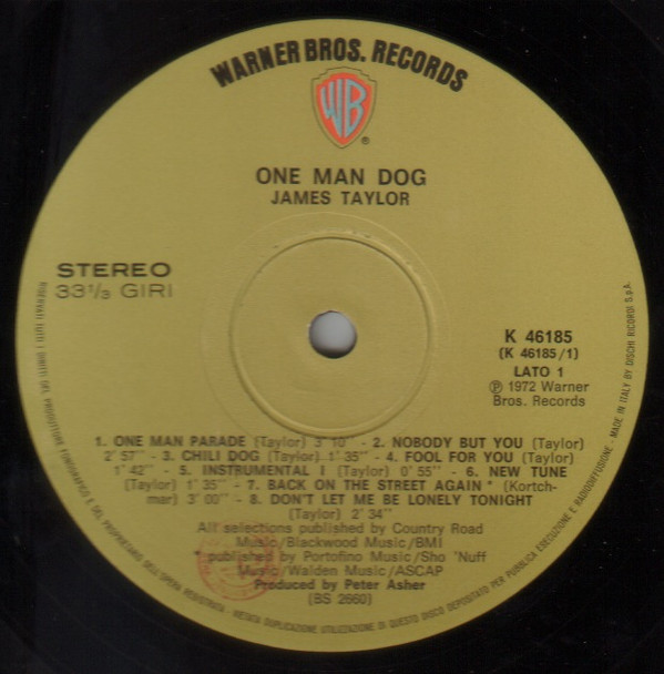James Taylor - One Man Dog | Warner Bros. Records (K 46185) - 2