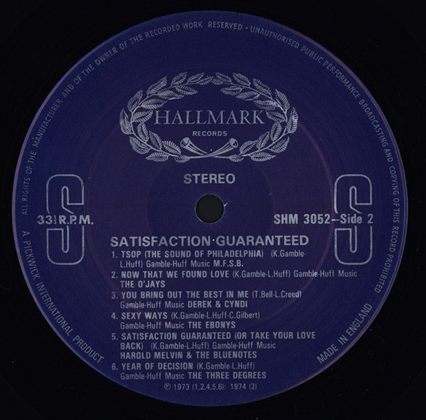 Satisfaction Guaranteed (The Sound Of Philadelphia Vol. 2)