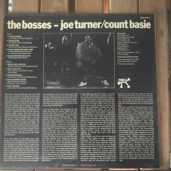 Count Basie / Joe Turner - The Bosses | Pablo Records (2310 709 L) - 2 Count Basie / Joe Turner - The Bosses | Pablo Records (2310 709 L) - 2