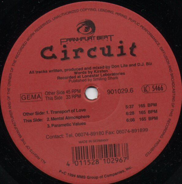 Circuit - Transport Of Love | Frankfurt Beat Productions (901029.6)