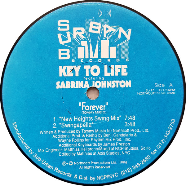 Key To Life Featuring Sabrina Johnston - Forever | Sub-Urban (SU-17) - 2