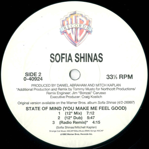 Sofia Shinas - State Of Mind | Warner Bros. Records (0-40924) - 4