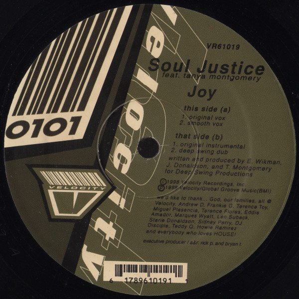 Soul Justice Feat. Tanya Montgomery - Joy | Velocity Recordings (VR61019)