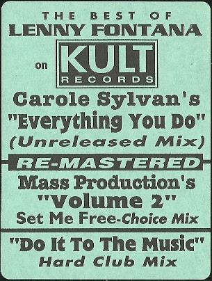 Lenny Fontana - The Best Of Lenny Fontana on Kult Records E.P. | Kult Records (KULO 994)