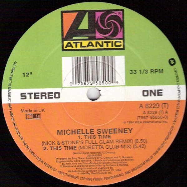 Michelle Sweeney - This Time | Atlantic (A8229T) - 3